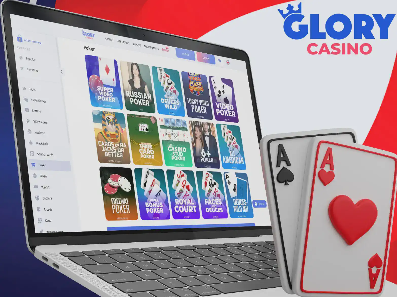 Poker at Glory Casino for players from Bangladesh
